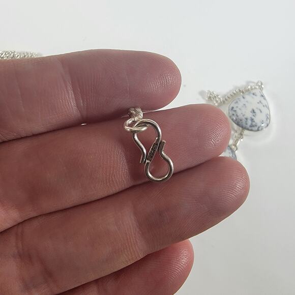 Natural Dendritic Agate Necklace in Sterling Silver Handmade Artisan Gemstone - Picture 4 of 10